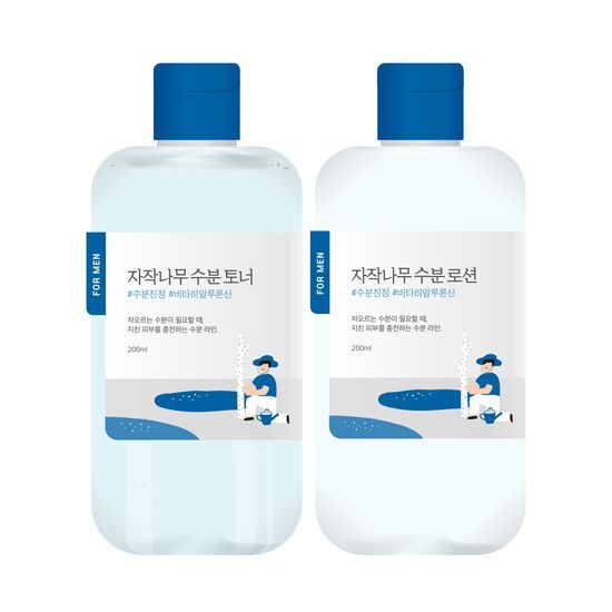 [Limited Edition] Round Lab for Men Birch Toner(200ml)/Lotion(200ml) 2 Types SET (+Clay Pack 50ml)